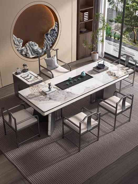 V22#岩板茶台，现代茶桌，茶空间，有1.6/1.8/2米(图2)