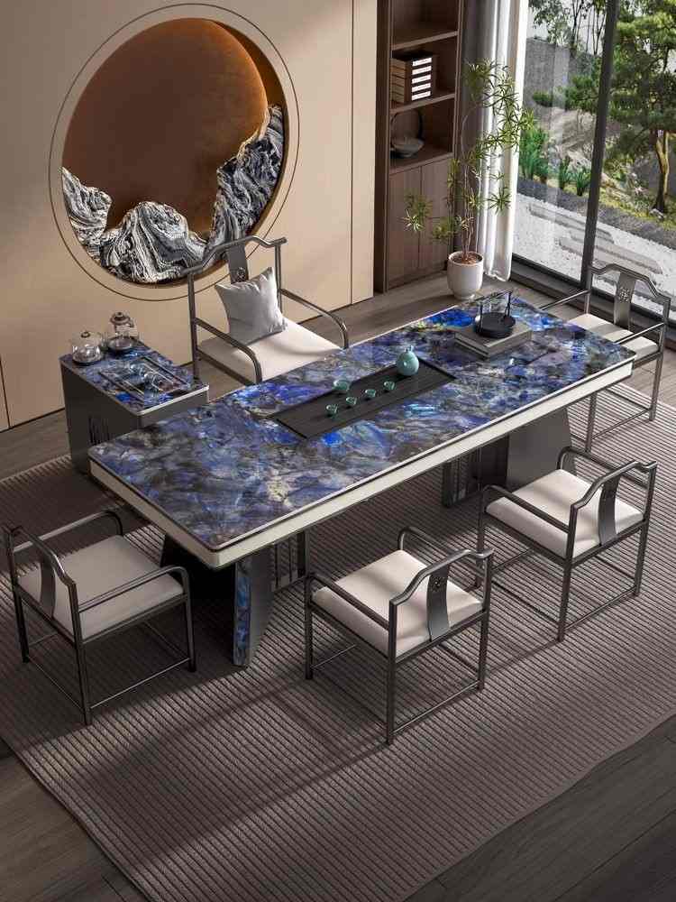 V22#岩板茶台，现代茶桌，茶空间，有1.6/1.8/2米(图4)