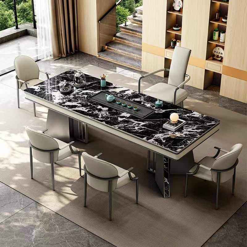 V22#岩板茶台，现代茶桌，茶空间，有1.6/1.8/2米(图3)